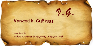 Vancsik György névjegykártya