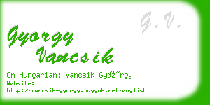 gyorgy vancsik business card